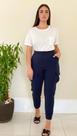 Calça Cargo Moletom - Cor Azul Escuro