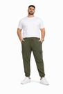 Calça Cargo Moletom Plus Size Verde Diametro com Bolsos Laterais