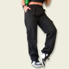 Calça Cargo Streetwear Unissex Modelo Larga Preta