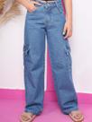 Calça cargo wid leg infantil juvenil pantalona 10 ao 16