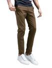Calça Casual Slim Ajustada com Frente Lisa em Caqui Claro