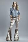 Calça Chiquérrima Flare Estampa Exclusiva Luleg Super Elegante Veste 40/42 - Vida Fashion Boutique