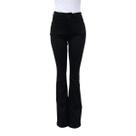 Calça Cigarrete Feminina Flare Sarja Cintura Alta Elastano Lunender Preta