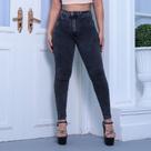 Calça Cigarrete Feminina Jeans marmorizada/Chumbo Cintura alta com lycra/elastano super confortável