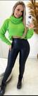Calça Cirrê Feminina Cintura Alta com Detalhe Tratorado Modela o Corpo P ao GG