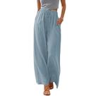 Calça Cobiako de linho, pantalona wide leg com bolsos, XL