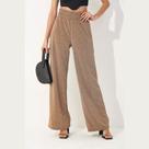 Calça Colcci Pantalona Alfaitaria Feminina Dourada