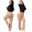Calça com Bolsos Cargo Wide Leg Femenina Tendencia