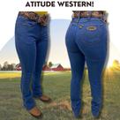 Calça Country Feminina Terra de Rodeio Flare Delavê Cowgirl Boiadeira