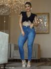 Calça Cropped Feminina Niina Safira Marca: Edex Jeans Referência: 32117287