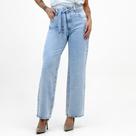 Calça Damyller Jeans Reta com Cinto em Strass Feminina