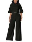 Calça de 2 peças para mulheres Acelyn Ruffle Flare Wide Leg