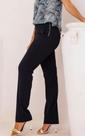 Calça de alfaiataria femenina marinho com ziper lateral Calça de alfaiataria femenina marinho com ziper lateral