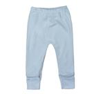 Calça de bebê pé reversível suedine básico azul