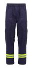 Calça de brim com faixa refletiva azul marinho profissional