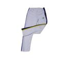 Calça de capoeira branca com listras das cores da bandeira