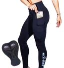 Calça De Ciclismo Feminino Cós Alto Com Forro Gel Para Atletas De Alta Performance