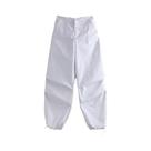 Calça de Corrida Vintage Plissada - Com Bolsos e Cordão para Mulheres Calça de Corrida Vintage Plissada - Com Bolsos e Cordão para Mulheres