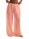 Calça de linho Beach Cover Up RoseSeek, maiô, rosa empoeirado Calça de linho Beach Cover Up RoseSeek, maiô, rosa empoeirado