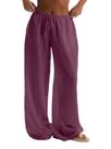 Calça de linho Beach Cover Up RoseSeek, maiô, vermelho, violeta