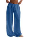 Calça de linho Beach Cover Up RoseSeek, roupa de banho, cinza, azul