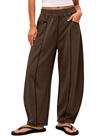 Calça de moletom Athlisan Baggy Barrel para mulheres, tamanho M