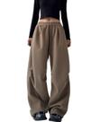 Calça de moletom Chmnigma Wide Leg para mulheres e homens, marrom, tamanho XS