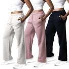 Calça de moletom Common Stitch, pacote com 3 mulheres, lã, perna larga Calça de moletom Common Stitch, pacote com 3 mulheres, lã, perna larga