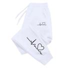 Calça de Moletom Feminina Casual com Estampa de Coração - Agasalho Fitness de Alta Qualidade