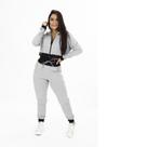 Calça de Moletom Feminina Textura Ondulada Algodão Com Bolsos Cós Ajustável Cadarço Orbis