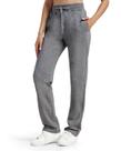 Calça de moletom feminina Zylioo Tall, perna reta, cinza escuro