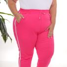 Calça de Moletom Flanelado Jogger cós alto com bolso com vivo lateral inverno Plus Size Calça de Moletom Flanelado Jogger cós alto com bolso com vivo lateral inverno Plus Size