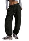 Calça de moletom Loveimgs Baggy Barrel Leg Feminina Preta Tamanho P Calça de moletom Loveimgs Baggy Barrel Leg Feminina Preta Tamanho P