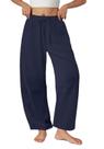 Calça de moletom Loveings Baggy Wide Leg Barrel feminina azul pequena