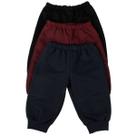 Calça de Moletom Para Bebês 6 a 18 Meses - Kit 3 Calças (Preta, Azul-Marinho e Bordô)