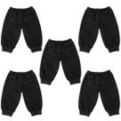 Calça de Moletom Peluciado Infantil Cor Preta Combo 5 Calças Macias, Grossas e Confortáveis