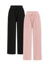 Calça de moletom RoseSeek Girl, perna larga, cintura elástica, 12 anos