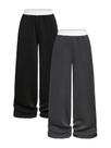 Calça de moletom RoseSeek, perna larga, cintura elástica, 10 anos, pacote com 2 Calça de moletom RoseSeek, perna larga, cintura elástica, 10 anos, pacote com 2