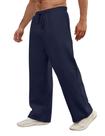Calça de moletom Soamat Baggy Fleece Open Bottom para homens azul marinho