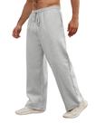 Calça de moletom Soamat Baggy Fleece Open Bottom para homens cinza tamanho L