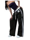 Calça de moletom WDIRARA Wide Leg, folgada com bolsos, preta para mulheres
