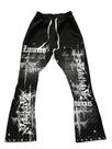 Calça de moletom WDIRARA Y2k com estampa gráfica de letras para homens preta XL Calça de moletom WDIRARA Y2k com estampa gráfica de letras para homens preta XL