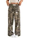 Calça de moletom ZAFUL Camo Y2K, elástica, cintura alta, perna larga, feminina