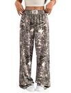 Calça de moletom ZAFUL Camo Y2K, elástica, cintura alta, perna larga, feminina