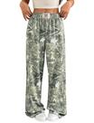 Calça de moletom ZAFUL Camo Y2K, elástica, cintura alta, perna larga, feminina