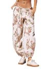 Calça de moletom Ziesexy Boho Barrel feminina com estampa floral Calça de moletom Ziesexy Boho Barrel feminina com estampa floral