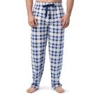 Calça de Pijama de Flanela com Forro de Fleece IZOD XG Cinza e Azul Xadrez
