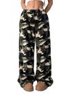 Calça de pijama RSGMU com estampa de leopardo, felpuda, cintura alta, feminina