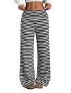 Calça de pijama ZAFUL listrada de perna larga para mulheres pretas XXL