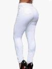 Calça de Sarja Branca Skiny Feminina com Lycra Levanta Bumbum